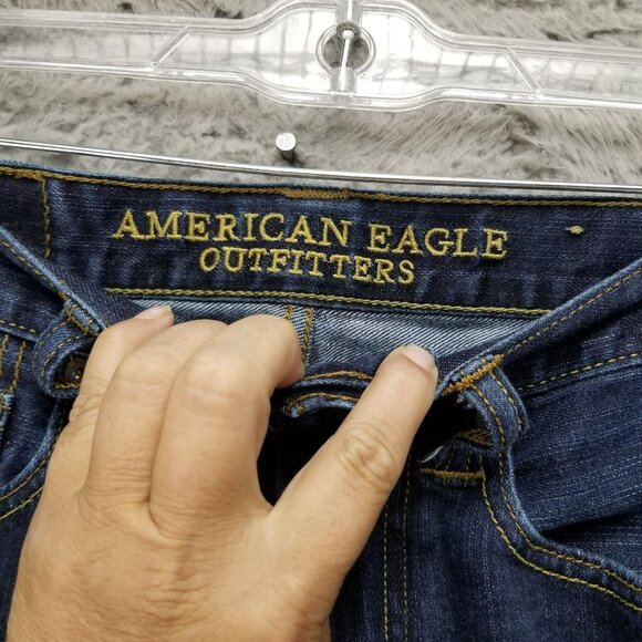 American Eagle Outfitters Jeans Boys 28x28 16 Slim Blue Dark Wash Denim - Picture 4 of 14